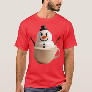 Snowman Snow Winter Cappuccino Snowpuccino funny T-shirt
