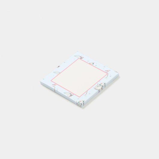 Snowman Snowball Design Framed Text Post-it® Notes (Schuin)