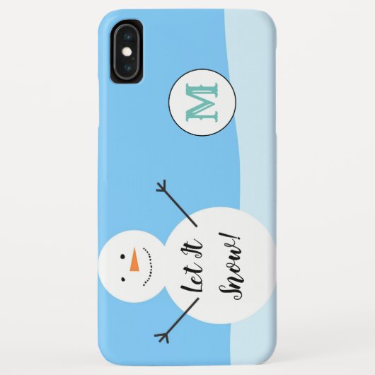 Snowman Snowball Festive Winter Custom Monogram Case-Mate iPhone Case (Achterkant)