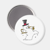 Snowman Snowball Fight Magneet (Voorkant / Achterkant)