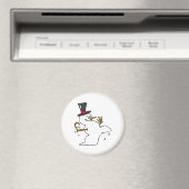 Snowman Snowball Fight Magneet (Insitu (Vaatwasser))