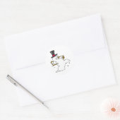 Snowman Snowball Fight Ronde Sticker (Envelop)