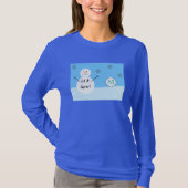 Snowman Snowflake Festive Winter Custom Monogram T-shirt (Voorkant)