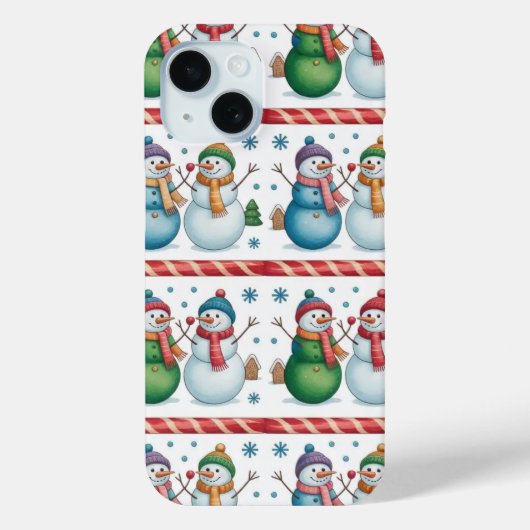 Snowman Snowflake Kerst iPhone / iPad case (Achterkant)