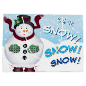 Snowman Snowflake kerstfeestdag Groot Cadeauzakje (Achterkant)