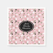 Snowman Snowflake Kerstvakantie gepersonaliseerd Servet (Voorkant)