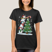 Snowman Snowflake, Merry Christmas Tree, Xmas Holi T-shirt (Voorkant)