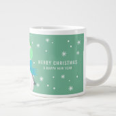 Snowman Snowflake Merry kerst nieuwjaar Grote Koffiekop (Rechts)
