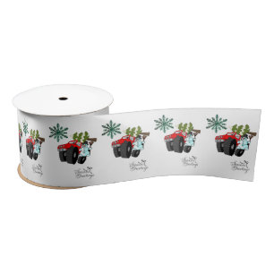 Snowman Snowflake Truck Tree Satijnen Lint