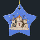 Snowman Snowflake Winter Country Primitive Keramisch Ornament<br><div class="desc">Snowman Snowflake Winter Country Primitive Kerstmis Personalized Ornament</div>