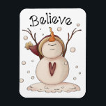 Snowman Snowflake Winter Country Primitive Magneet<br><div class="desc">Snowman Snowflake Winter Country Primitive</div>