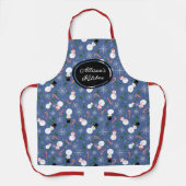 Snowman Snowflake Winter Gepersonaliseerde Xmas Sc Schort (Voorkant)