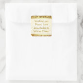 Snowman Snowflake Winter Kerstcitaat Sticker (Tas)