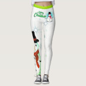 Snowman / Snowflake / Witte Kerstmis - (editable) Leggings (Voorkant)
