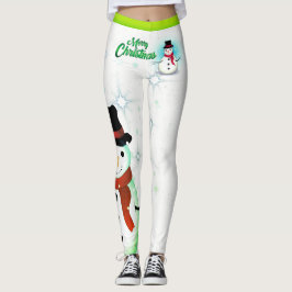 Snowman / Snowflake / Witte Kerstmis - (editable) Leggings