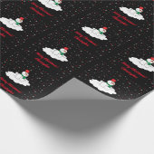 Snowman Snowflakes Black Cute Merry Kerstmis Cadeaupapier (Hoek)