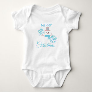 Snowman Snowflakes Character Cute Merry Kerstmis Romper