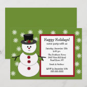 Snowman & Snowflakes Holiday Party Uitnodiging (Voorkant / Achterkant)