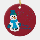 Snowman Snowflakes Keramisch Ornament (Voorkant)