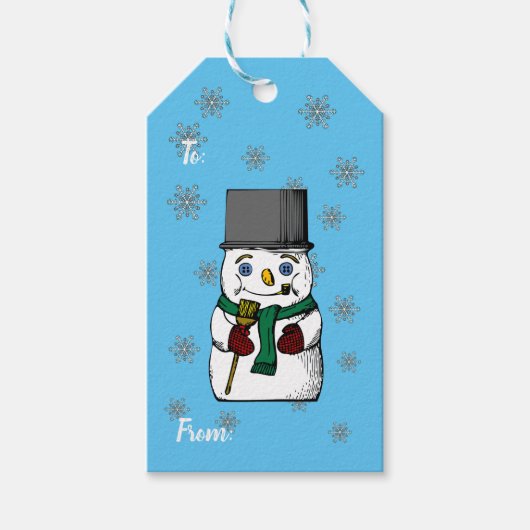  Snowman Snowflakes kerstcadeaus Cadeaulabel (Voorkant)