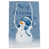 Snowman Snowflakes Medium Gift Bag Cadeauzakje (Voorkant)