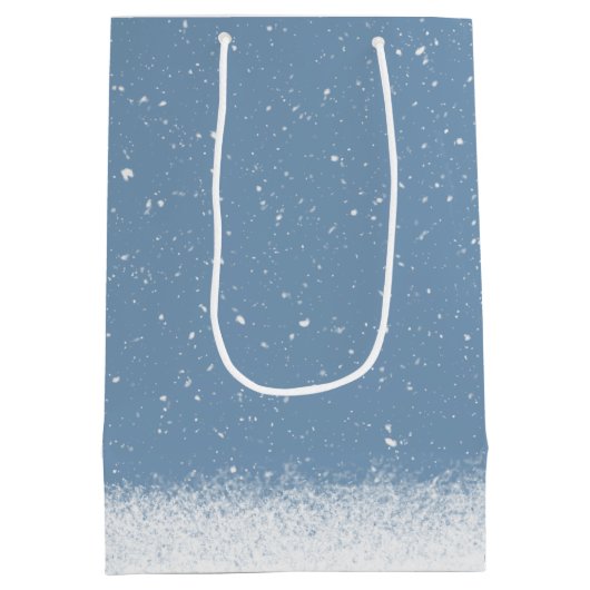 Snowman Snowflakes Medium Gift Bag Medium Cadeauzakje (Achterkant)