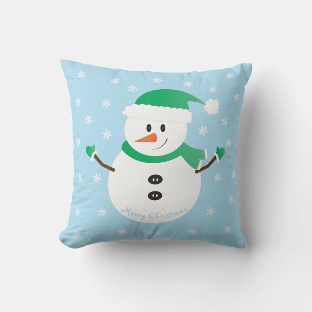 Snowman Snowflakes, met kerst Kussen (Voorkant)