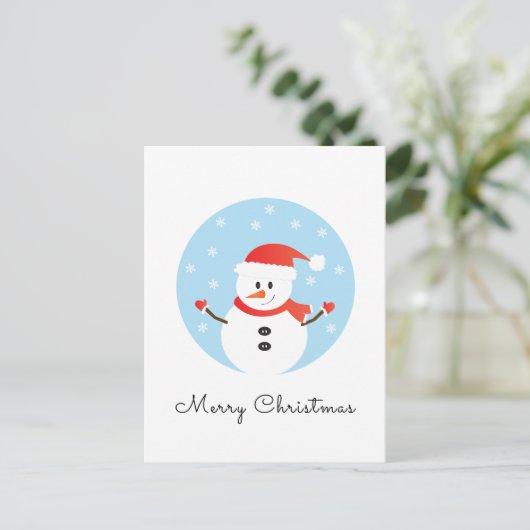 Snowman Snowflakes, met prettige kerst Briefkaart (Staand voorkant)