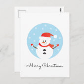 Snowman Snowflakes, met prettige kerst Briefkaart (Voorkant / Achterkant)