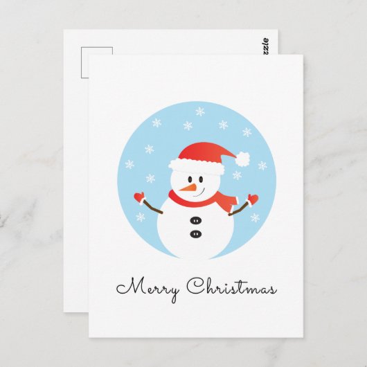 Snowman Snowflakes, met prettige kerst Briefkaart (Voorkant / Achterkant)