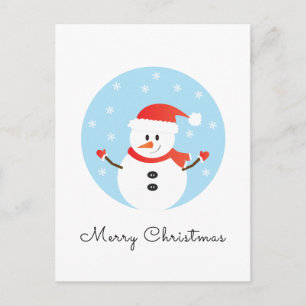 Snowman Snowflakes, met prettige kerst Briefkaart