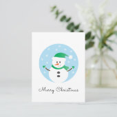 Snowman Snowflakes, met prettige kerst Briefkaart (Staand voorkant)