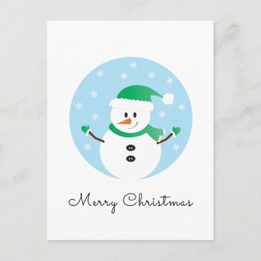 Snowman Snowflakes, met prettige kerst Briefkaart (Voorkant)