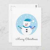Snowman Snowflakes, met prettige kerst Briefkaart (Voorkant / Achterkant)