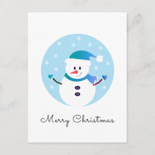 Snowman Snowflakes, met prettige kerst Briefkaart