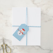 Snowman Snowflakes, met prettige kerst Cadeaulabel (Met Touw)