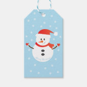Snowman Snowflakes, met prettige kerst Cadeaulabel (Voorkant)