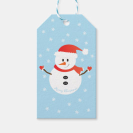 Snowman Snowflakes, met prettige kerst Cadeaulabel