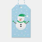 Snowman Snowflakes, met prettige kerst Cadeaulabel (Voorkant)