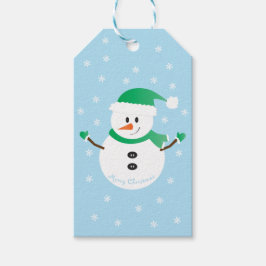 Snowman Snowflakes, met prettige kerst Cadeaulabel