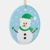 Snowman Snowflakes, met prettige kerst Keramisch Ornament (Rechts)