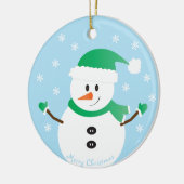 Snowman Snowflakes, met prettige kerst Keramisch Ornament (Links)