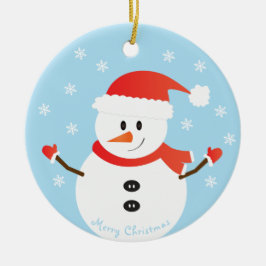 Snowman Snowflakes, met prettige kerst Keramisch Ornament