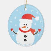 Snowman Snowflakes, met prettige kerst Keramisch Ornament (Links)