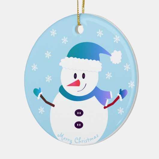 Snowman Snowflakes, met prettige kerst Keramisch Ornament (Links)