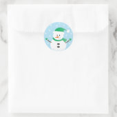Snowman Snowflakes, met prettige kerst Ronde Sticker (Tas)