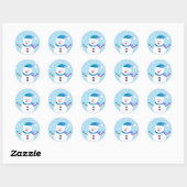 Snowman Snowflakes, met prettige kerst Ronde Sticker (Vel)