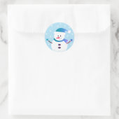 Snowman Snowflakes, met prettige kerst Ronde Sticker (Tas)