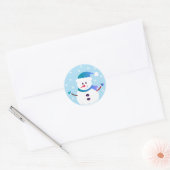 Snowman Snowflakes, met prettige kerst Ronde Sticker (Envelop)