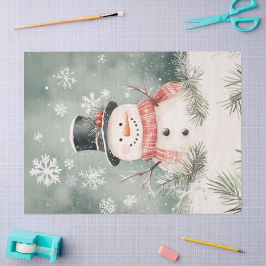 Snowman Snowflakes Spruce Springs Decoupage Tissuepapier (Craft)